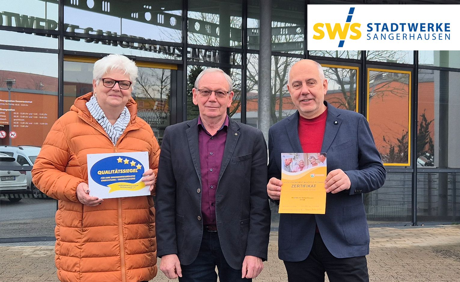 Zertifikat Seniorenfreundlicher Service des Kreisseniorenrates Mansfeld Suedharz